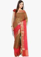 Bunkar Rust Printed Saree