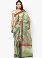 Bunkar Supernet Cotton Banarasi Fancy Mehandi Saree