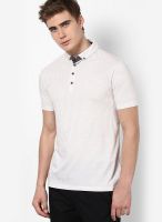 Burton White Printed Polo T-Shirts