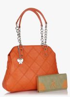 Butterflies Orange Handbag