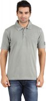 Ccz International Solid Men's Polo Neck Grey T-Shirt