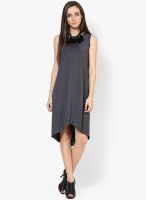 Chemistry Grey Colored Solid Skater Dress