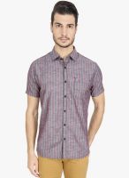 DERBY JEANS COMMUNITY Grey Striped Slim Fit Casual Shirt