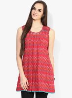 Divina Red Printed Cotton Kurti