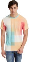Elaborado Printed Men's Round Neck White, Multicolor T-Shirt