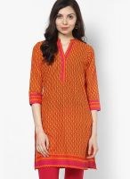 Entropy Orange Kurta