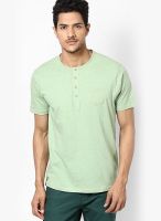 FREECULTR Green Solid Henley T-Shirts