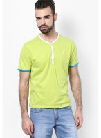 FREECULTR Green Solid Henley T-Shirts