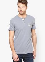 FREECULTR Light Grey Solid Henley T-Shirts