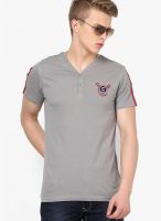 FREECULTR Light Grey Solid Henley T-Shirt