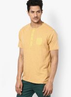 FREECULTR Orange Solid Henley T-Shirts