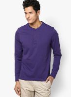 FREECULTR Purple Solid Henley T-Shirts