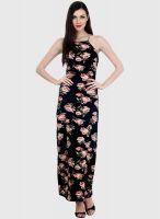 Faballey Black Colored Printed Maxi Dress