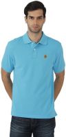 Fahrenheit Solid Men's Polo Neck Light Blue T-Shirt