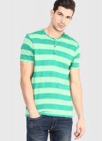 Fame Forever By Lifestyle Green Henley T-Shirt