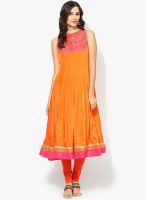 G Orange Embellished Anarkali