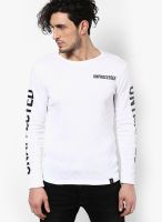 G-Star RAW White Printed Round Neck T-Shirts