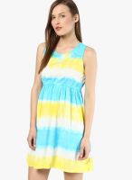 Ginger By Lifestyle White Colored Printed Skater Dress