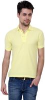 Grand Bear Solid Men's Polo Neck Gold T-Shirt