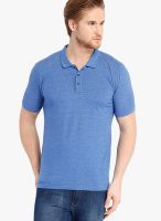 Highlander Blue Solid Polo TShirts