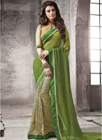 Inddus Green Printed Saree