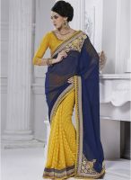 Indian Women By Bahubali Blue Embellished Saree