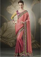 Indian Women By Bahubali Pink Embroidered Sarees