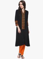 Indidori Black Solid Kurtis