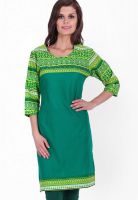 Indidori Green Printed Kurtis