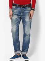 Jack & Jones Blue Solids Regular Fit Jeans