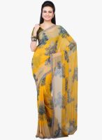 Jashn Yellow Printed Saree