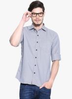 Jogur Blue Printed Slim Fit Casual Shirt