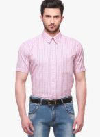 Jogur Red Striped Slim Fit Formal Shirt