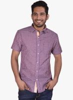 Jogur Striped Purple Casual Shirt