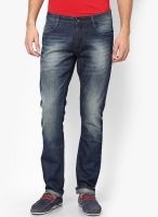 John Players Solid Blue Slim Fit Jeans