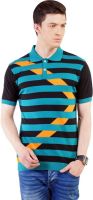 Kalt Self Design Men's Polo Neck Multicolor T-Shirt