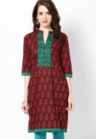 Kurti'S Red Embroidered Kurtis