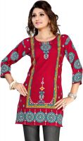 Kurtiz Casual Printed Women's Kurti(Green, Red)