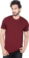 LUCfashion Solid Men's Round Neck Maroon T-Shirt