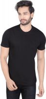 LUCfashion Solid Men's Round Neck Black T-Shirt