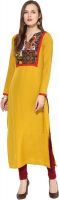 La Firangi Casual Solid Women's Kurti(Yellow)