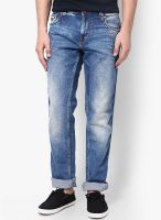 Lawman Pg3 Blue Solid Slim Fit Jeans