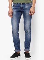 Lawman Pg3 Blue Solid Slim Fit Jeans