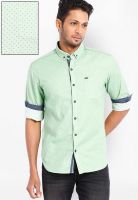 Locomotive Printed Green Casual Shirt
