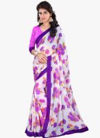 Lookslady Purple Printed Saree