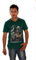 Maggivox Printed Men's V-neck Green T-Shirt