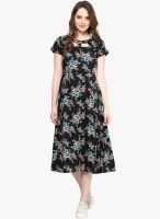 Magnetic Designs Black Colored Printed Skater Dress