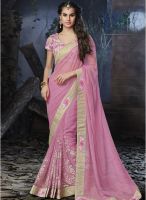 Mahotsav Pink Embroidered Saree