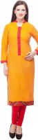 Menka Printed Women's Kurti(Yellow)