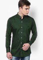 Monteil & Munero Solid Green Casual Shirt
